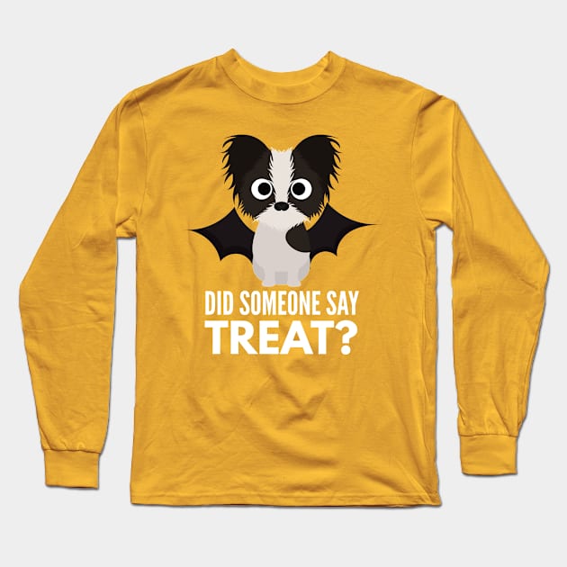 Papillon Halloween Trick or Treat Long Sleeve T-Shirt by DoggyStyles